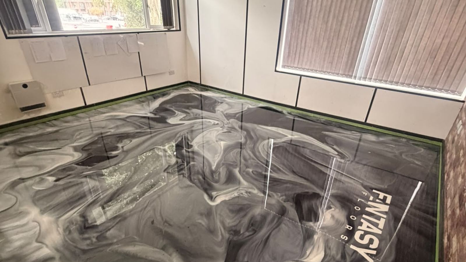 Black metallic resin floor, resin flooring cost guide