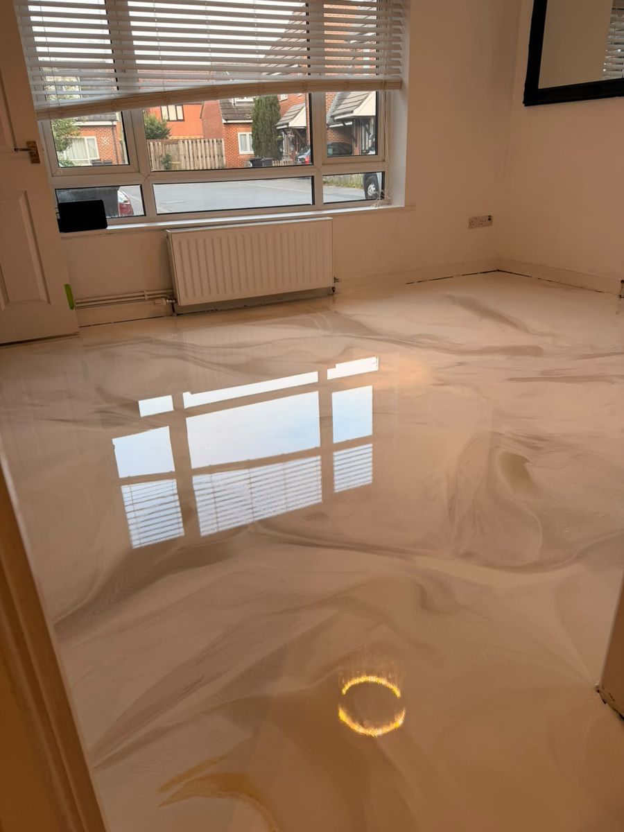 Faux marble resin floor finish, ideal for bathrooms